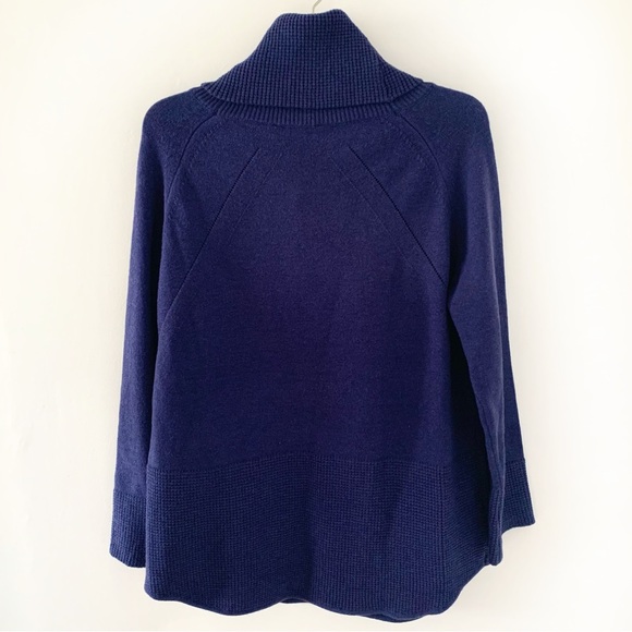 NWT Elena Wang Cowl Neck Indigo Sweater Sz L - Picture 2 of 6